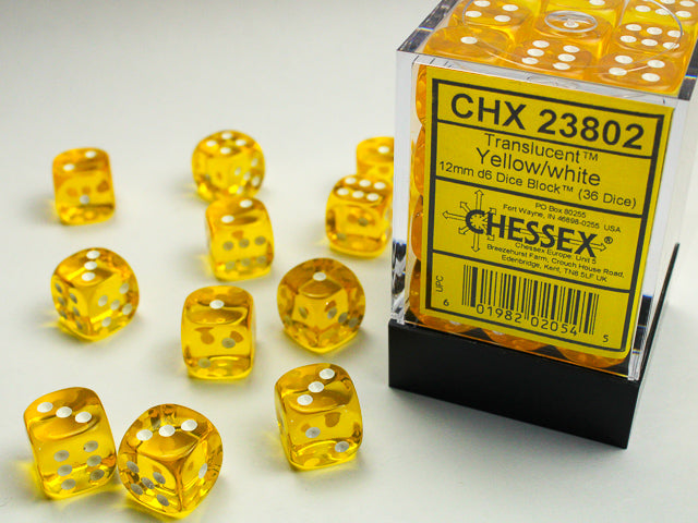 chessex yellow white d6 dice block