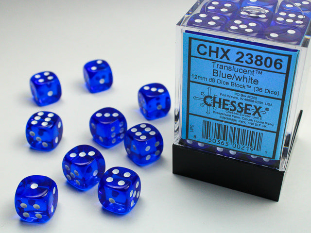chessex blue white d6 dice block