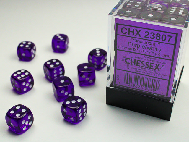 chessex purple white d6 dice block