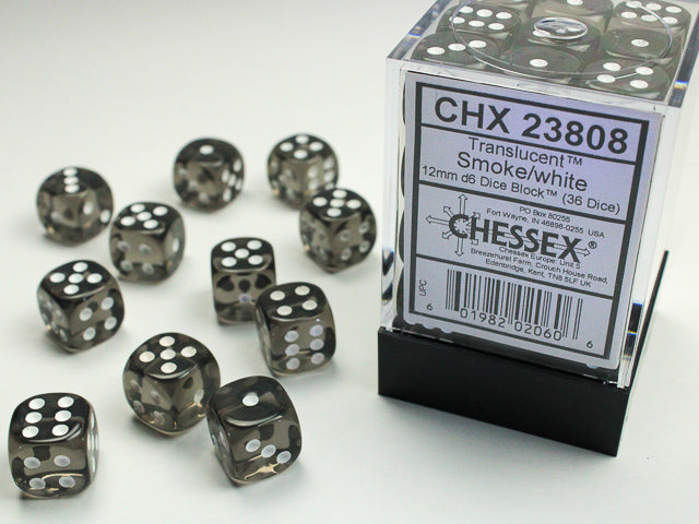 chessex smoke white d6 dice block