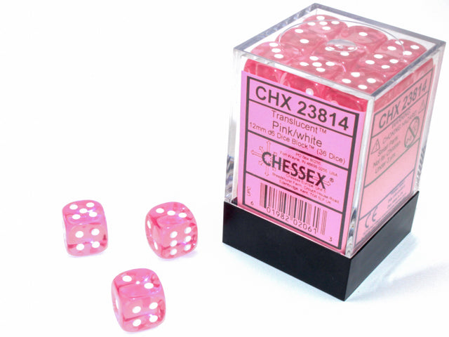 chessex pink white d6 dice block