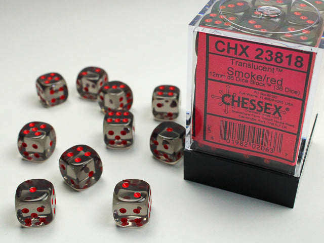 chessex smoke red d6 dice block