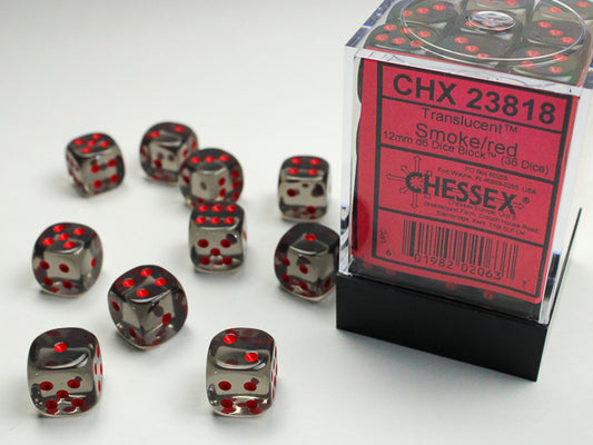 chessex smoke red d6 dice block