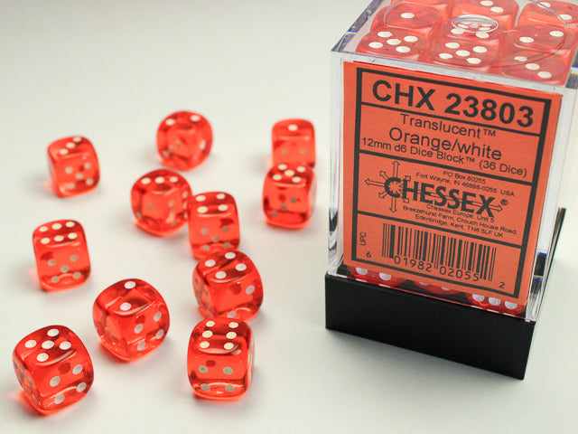 chessex orange white d6 dice block