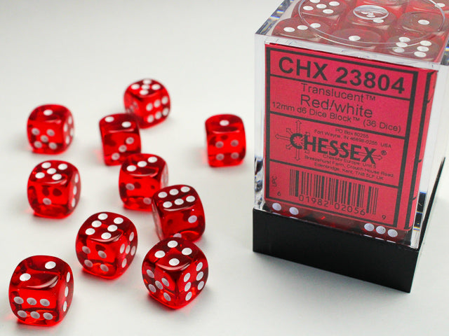 chessex red white d6 dice block