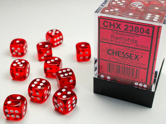 chessex red white d6 dice block