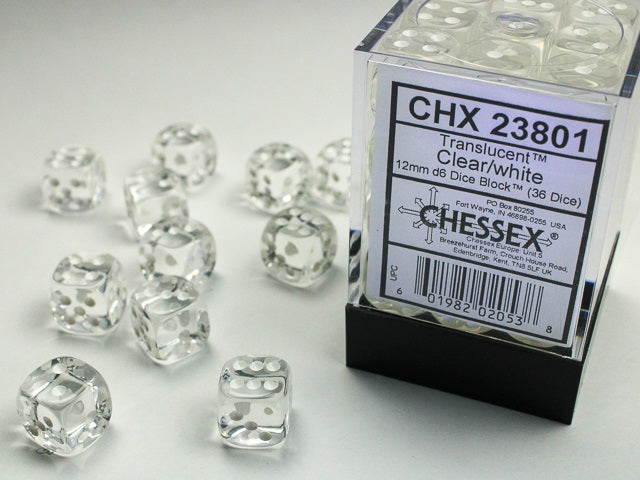chessex clear white d6 dice block