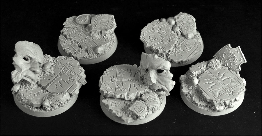 Thor Temple 40 mm round scenic bases set #1 (2 bases) by Scibor Monsterous Miniatures