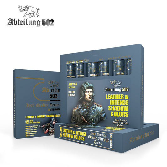 Abteilung 502: High Quality Dense Acrylic Colors - Intense Leather and Shadows Colors Set