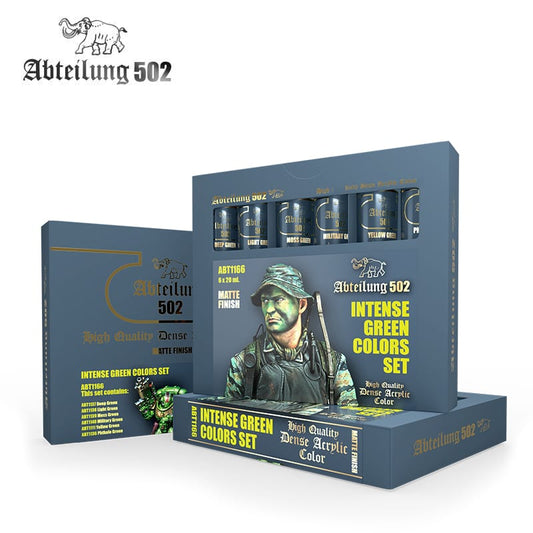 Abteilung 502: High Quality Dense Acrylic Colors - Intense Greens Colors Set
