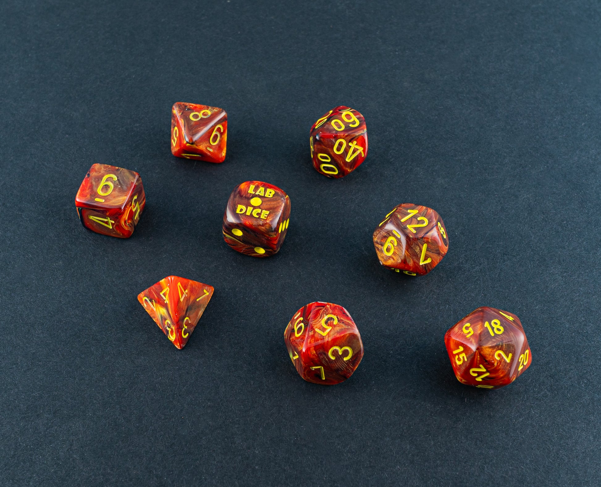 vortex underworld yellow polyhedral dice