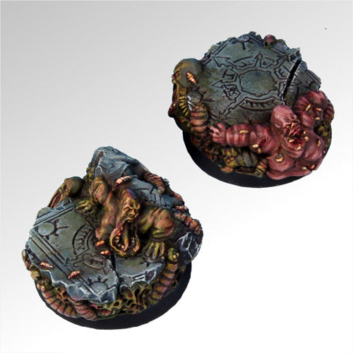 Rot and Grubs 40 mm round bases set #1 (2 bases) by Scibor Monsterous Miniatures