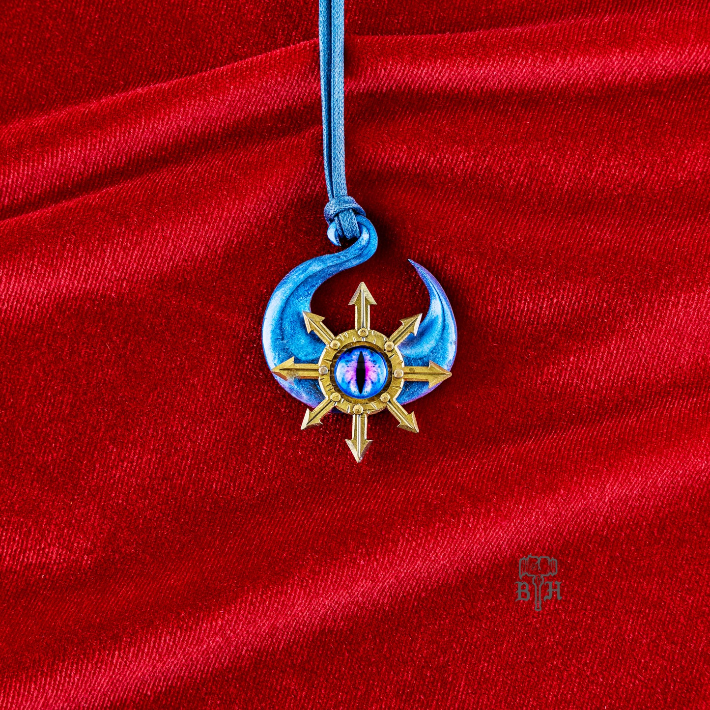 Eye Of The Architect Steel Pendant - Light Blue