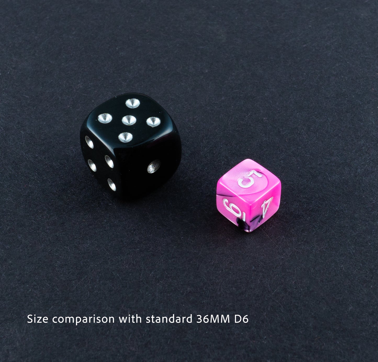 Chessex Dice Sets: Gemini Mini-Polyhedral Black-Pink/White 7-Die Set