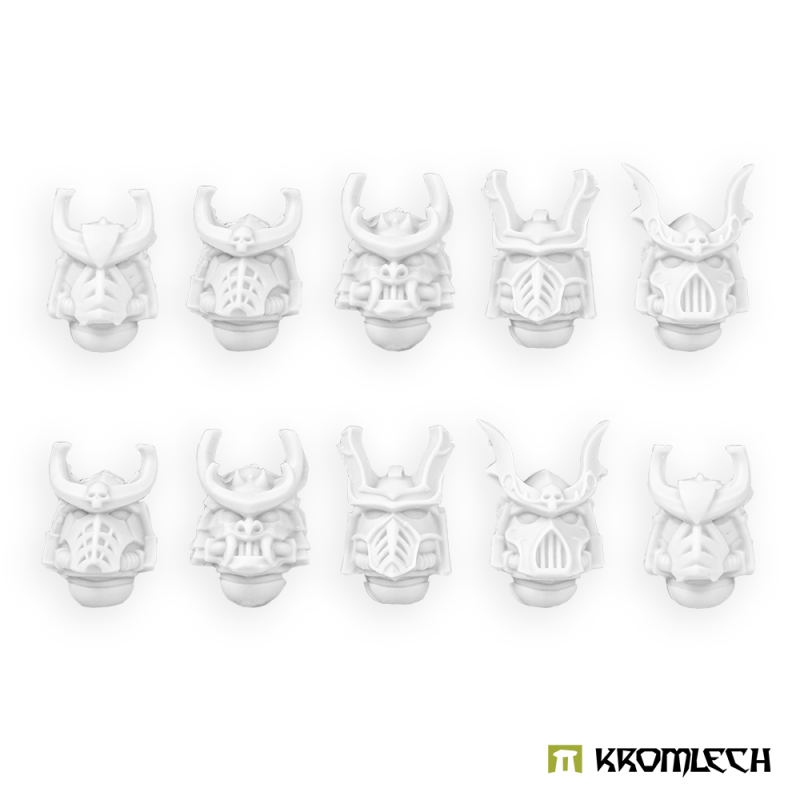 Cyber Samurai Veteran Heads bits by Kromlech