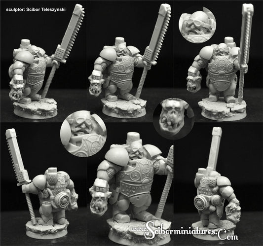 Sci-Fi Space Dwarf Veteran Model