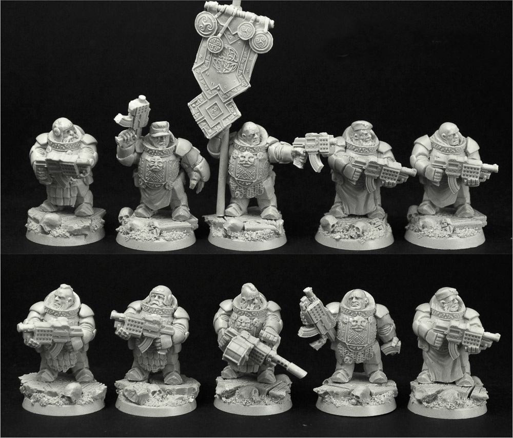 Space Dwarves Marines Miniatures (set of 10) by Scibor Monsterous Miniatures