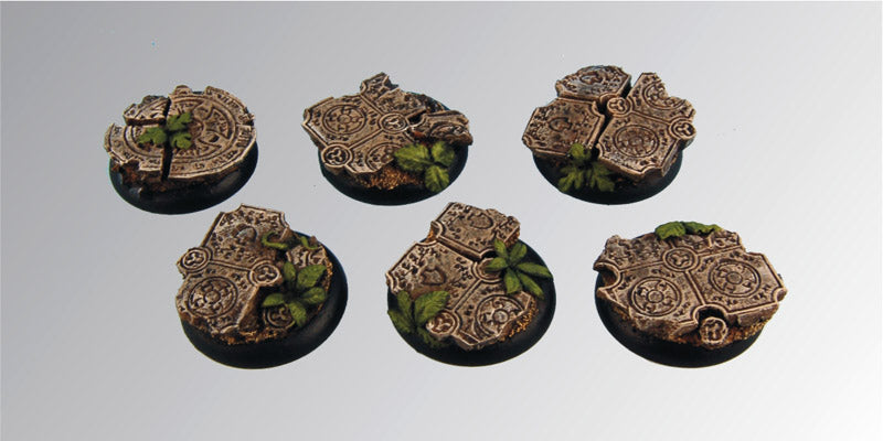 Ruins 30 mm - Round Edge - round scenic bases (set of 5) by Scibor Monsterous Miniatures