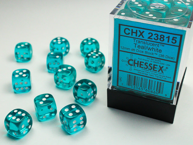 chessex teal white d6 dice block