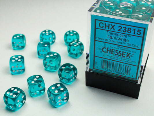 chessex teal white d6 dice block