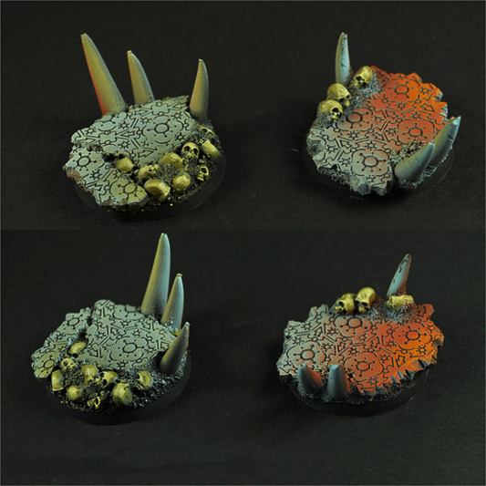 'Strait To Hell' 40mm round scenic bases set #1 (2 bases) by Scibor Monsterous Miniatures