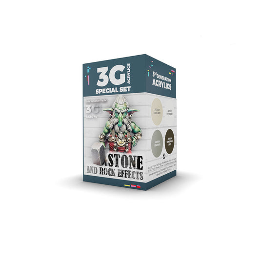 3rd Generation Acrylics - Wargame Colors Stone and Rock Effects Set by AK-Interactive