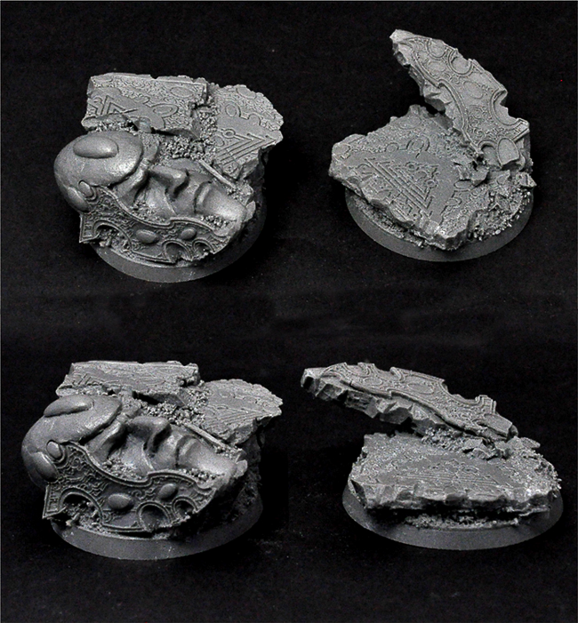 Sci-Fi Elven 40mm round scenic base set #2 (2bases) by Scibor Monsterous Miniatures
