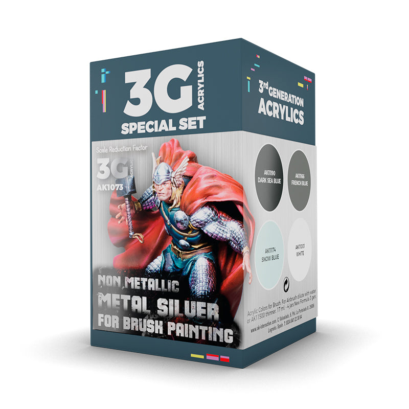 3G acrylics special set packaging with superhero illustration on a white background