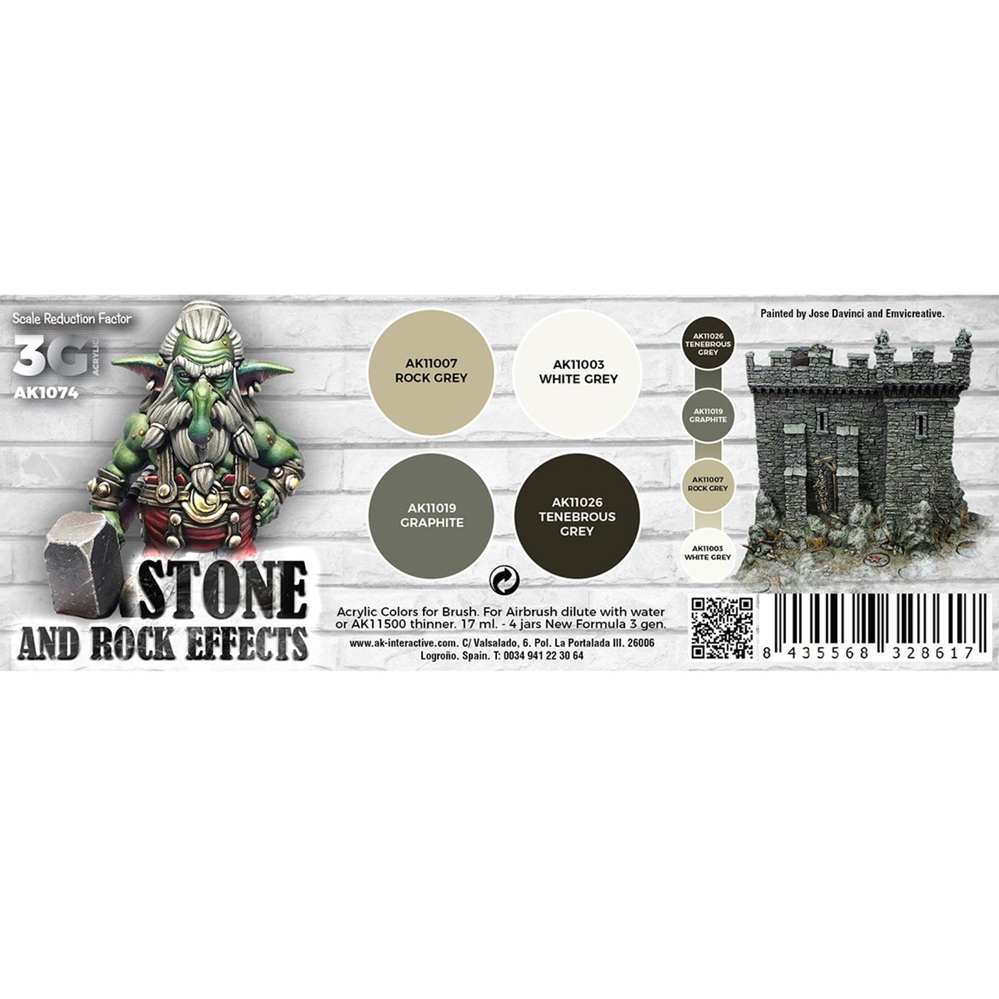 3rd Generation Acrylics - Wargame Colors Stone and Rock Effects Set by AK-Interactive