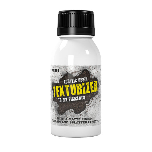 Bottle of acrylic resin texturizer on a white background