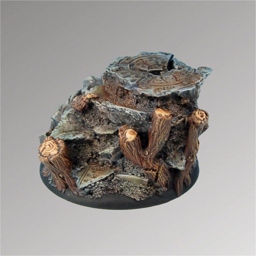 Dwarven Ruins 50mm round scenic base by Scibor Monsterous Miniatures