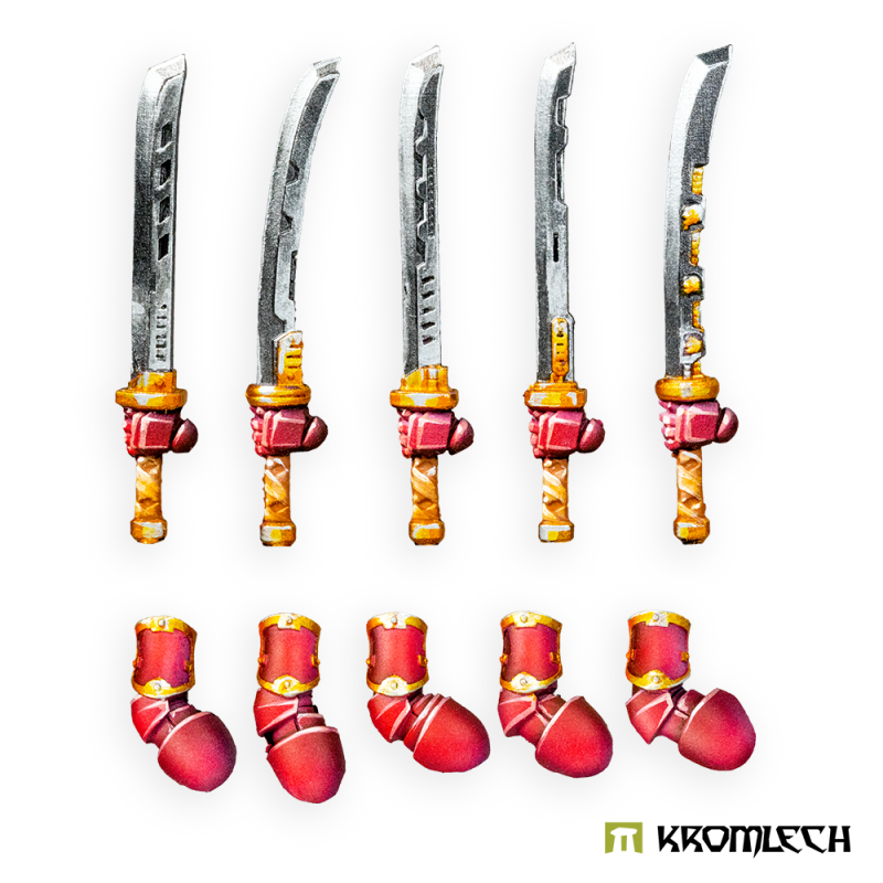 Cyber Samurai Vibro Katanas - Left Hand (set of 5) by Kromlech