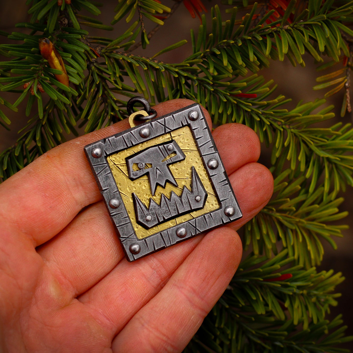 Space Orcs Steel Pendant