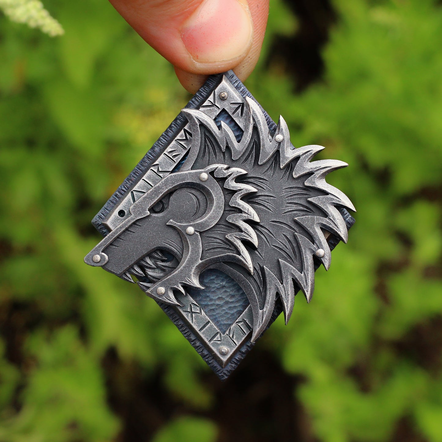 Wolf Steel Pendant