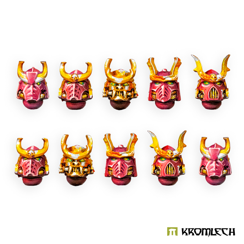 Cyber Samurai Veteran Heads (set of 10) by Kromlech